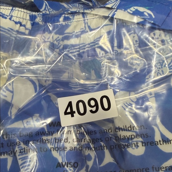 NWT J. Crew Size M 6” Stretch Swim Trunks Blue Lobster Sailboat Shell Summer - Picture 10 of 10